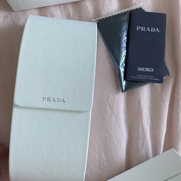 Prada sunglasses black gold rimmingGently worn, twice , since original purchase. - Picture 3 of 9